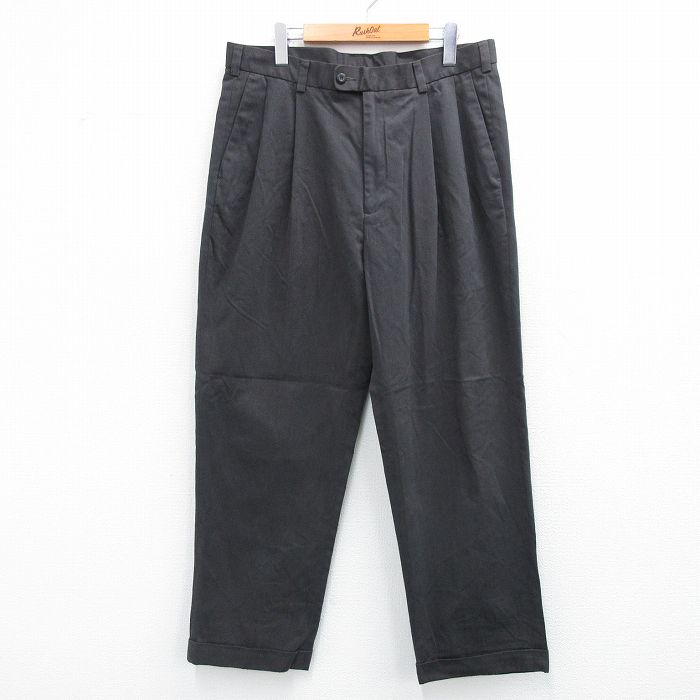 W36★古着 パンツ メンズ 黒系 ブラック 25sep08 中古 ボトムス ロング