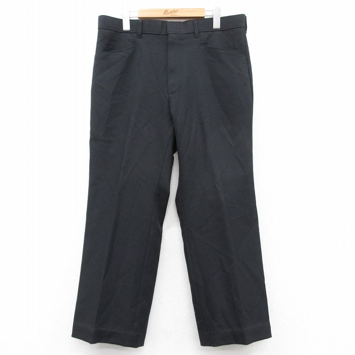 W35★古着 リーバイス Levis アクション スラックス パンツ メンズ 80年代 80s スタプレ タロン 黒 ブラック 【spe】 25sep09 中古 ボトムス ロング
