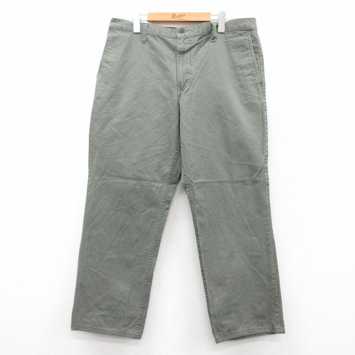 W37★古着 ドッカーズ パンツ メンズ コットン 薄緑 グリーン 25sep10 中古 ボトムス ロング