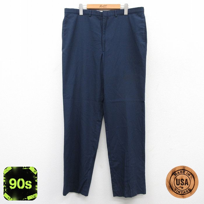 HAGGAR 90s スラックス ネイビー W37 | 古着
