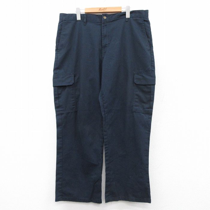 W38★古着 ディッキーズ Dickies ワーク カーゴ パンツ メンズ 濃紺 ネイビー 25sep10 中古 ボトムス ロング
