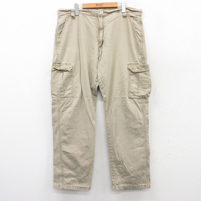 W38★古着 ラングラー Wrangler カーゴ パンツ メンズ コットン ベージュ カーキ 25sep10 中古 ボトムス ロング
