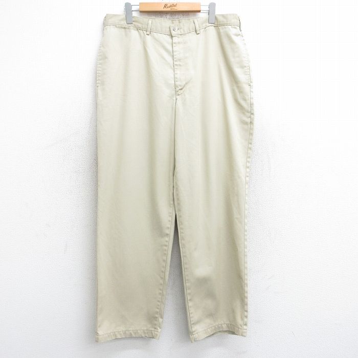 W36★古着 エルエルビーン LLBEAN パンツ メンズ 80年代 80s ベージュ カーキ 【spe】 25sep11 中古 ボトムス ロング