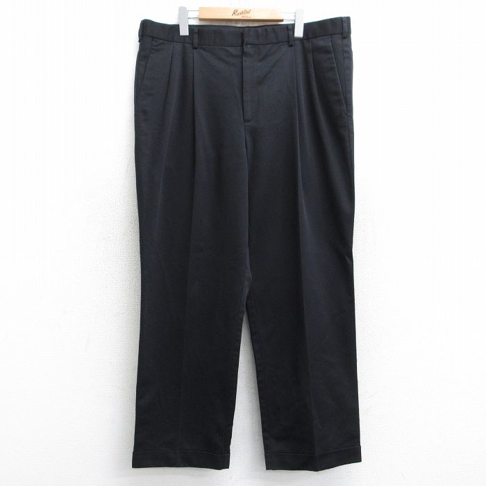 W39★古着 ドッカーズ スラックス パンツ メンズ 大きいサイズ コットン 黒 ブラック 25sep12 中古 ボトムス ロング