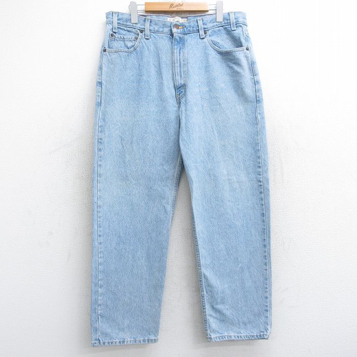 W36★古着 リーバイス Levis シグネチャー ジーンズ メンズ コットン 薄紺 ネイビー デニム 25sep12 中古 ボトムス ジーパン Gパン ロング パンツ