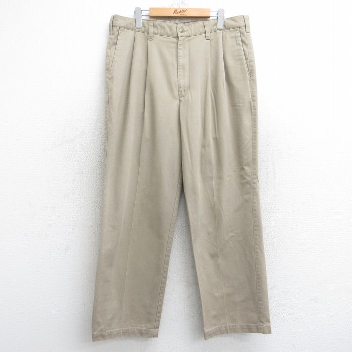 【20%OFF】W36★古着 ドッカーズ ゴルフ パンツ メンズ コットン ベージュ カーキ 25sep12 中古 ボトムス ロング