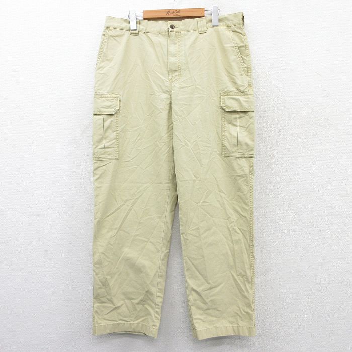 W36★古着 エルエルビーン LLBEAN カーゴ パンツ メンズ 00年代 00s コットン ベージュ カーキ 25sep13 中古 ボトムス ロング