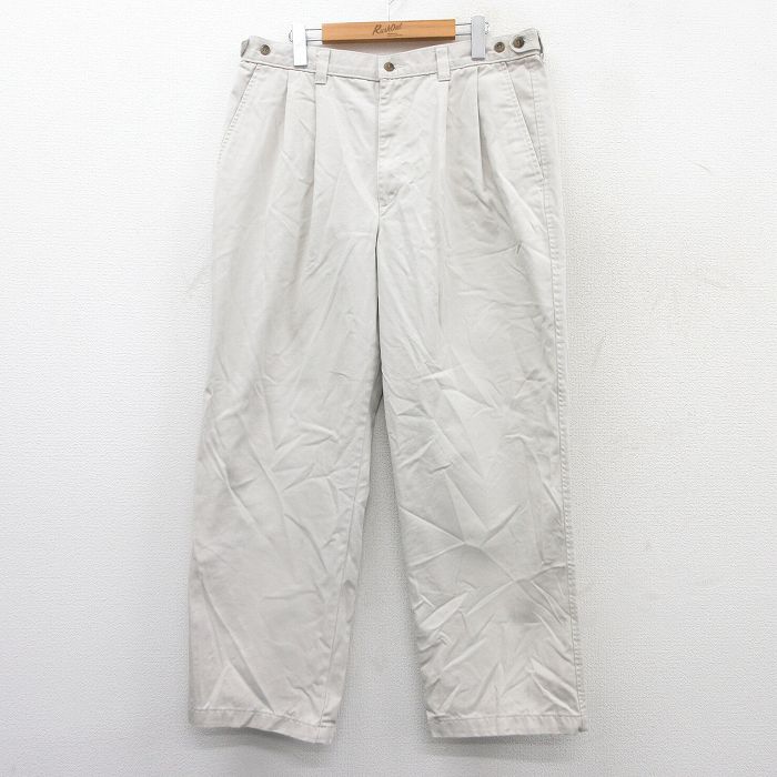 W38★古着 ドッカーズ パンツ メンズ コットン 薄ベージュ系 カーキ 25sep13 中古 ボトムス ロング