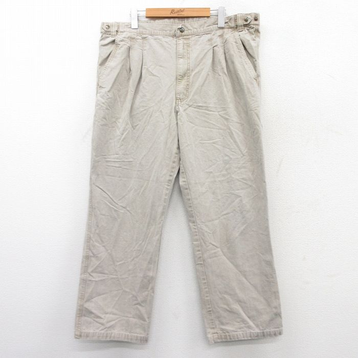 W39★古着 エディーバウアー パンツ メンズ 90年代 90s コットン ベージュ系 カーキ 【spe】 25sep13 中古 ボトムス ロング