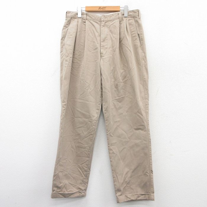 W36★古着 セントジョンズベイ パンツ メンズ 00年代 00s コットン ベージュ カーキ 25sep13 中古 ボトムス ロング