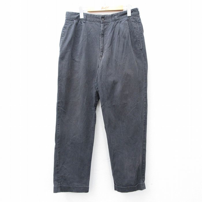 W32★古着 ラルフローレン Ralph Lauren ブランド チノ パンツ メンズ 90年代 90s HAMMOND コットン 黒 ブラック 25sep16 中古 ボトムス ロング