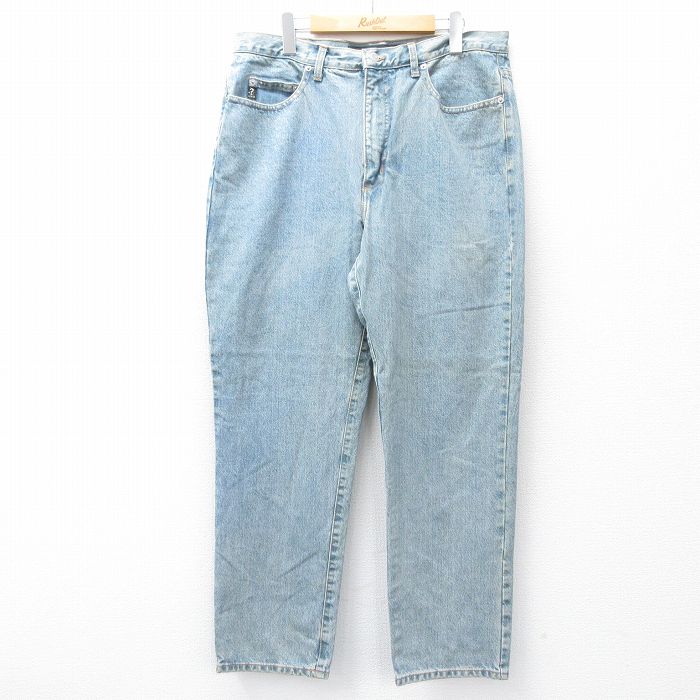 W35★古着 ゲス GUESS ジーンズ メンズ コットン 紺 ネイビー デニム 25sep16 中古 ボトムス ジーパン Gパン ロング パンツ