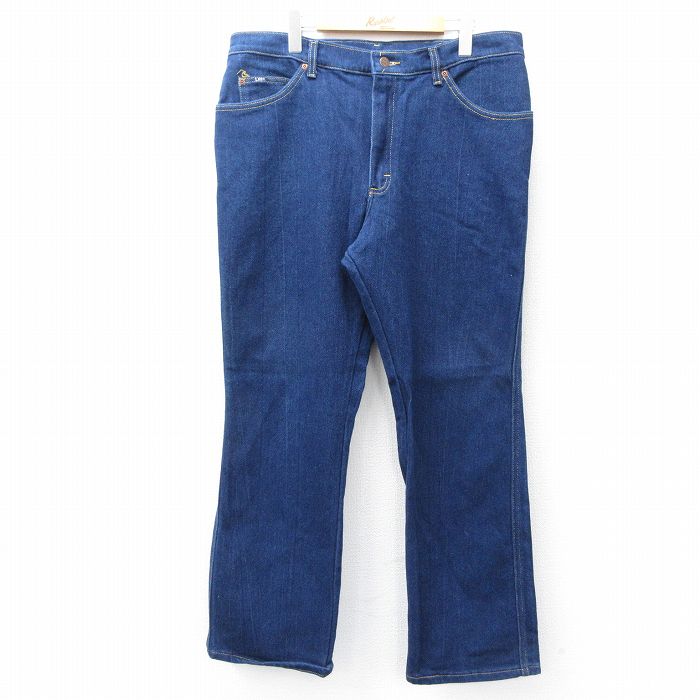 W39★古着 リー Lee ジーンズ メンズ 濃紺 ネイビー デニム 25sep17 中古 ボトムス ジーパン Gパン ロング パンツ