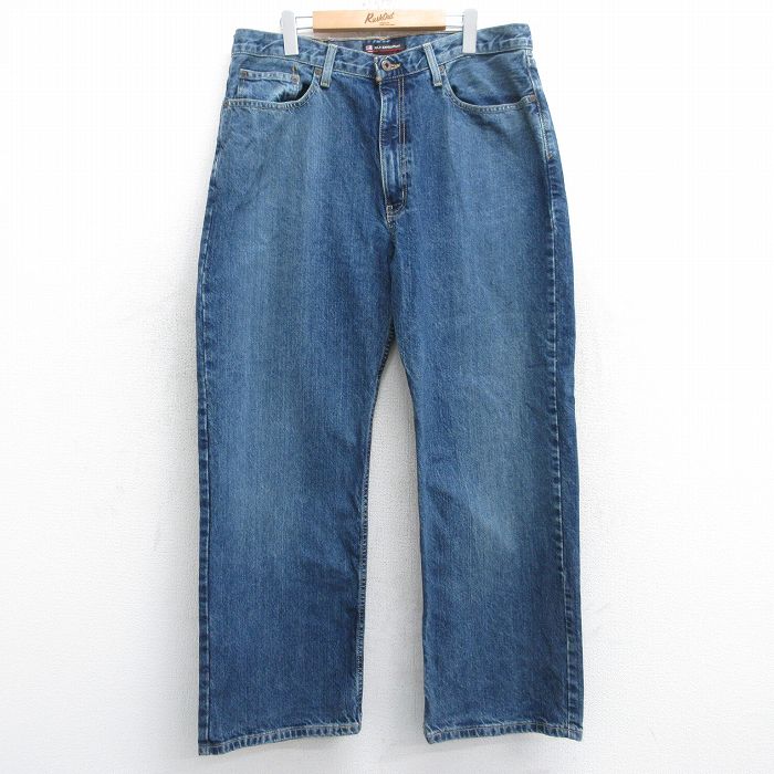 W36★古着 ラルフローレン Ralph Lauren ポロジーンズ ブランド ジーンズ メンズ コットン 紺 ネイビー デニム 【spe】 25sep17 中古 ボトムス ジーパン Gパン ロング パンツ
