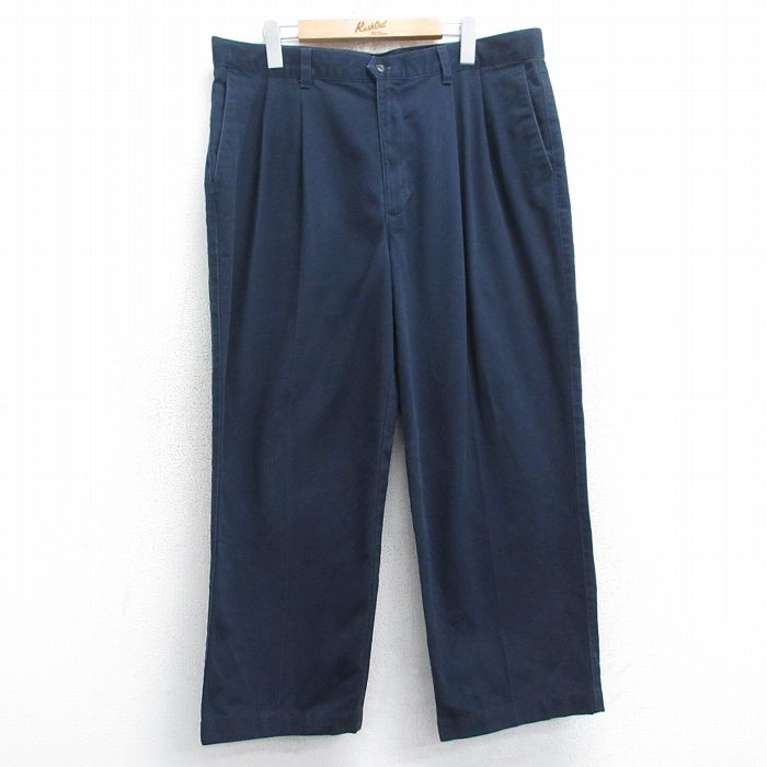 W38★古着 ドッカーズ チノ パンツ チノパン メンズ 00年代 00s コットン 紺 ネイビー 25sep17 中古 ボトムス ロング