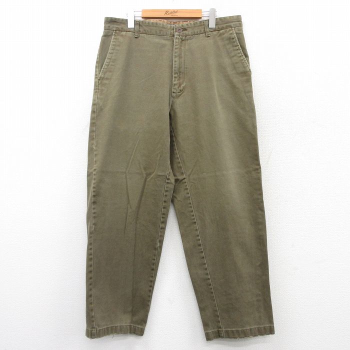 W36★古着 セントジョンズベイ パンツ メンズ コットン 緑系 グリーン 25sep17 中古 ボトムス ロング