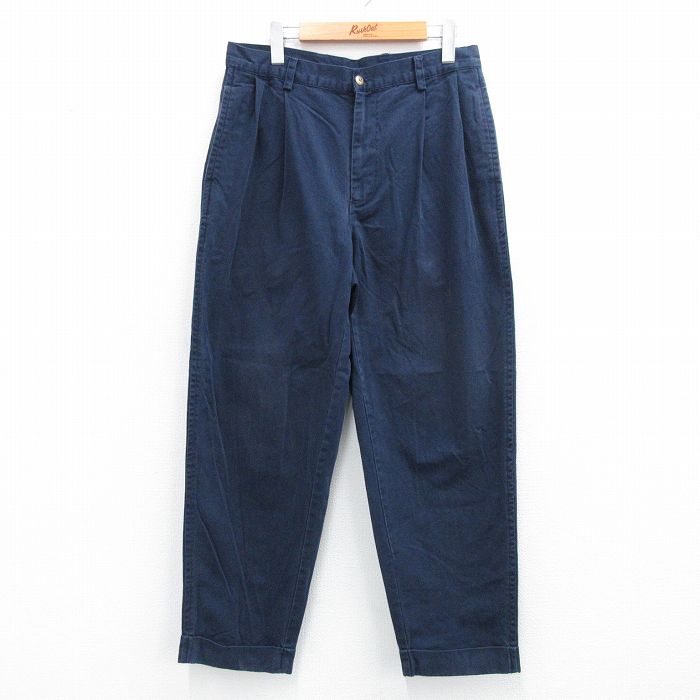 【20%OFF】W32★古着 ノーティカ NAUTICA ブランド パンツ メンズ 90年代 90s コットン 紺 ネイビー 【spe】 25sep18 中古 ボトムス ロング