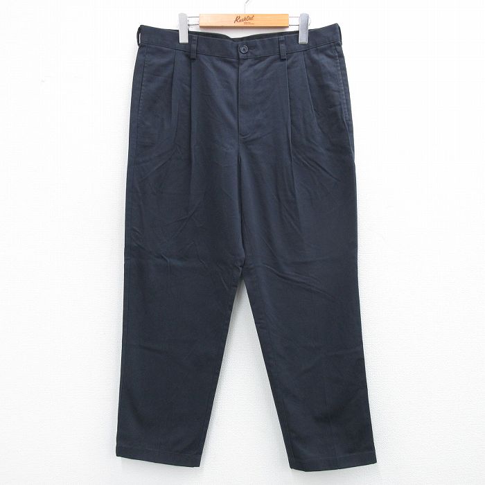 W35★古着 エルエルビーン LLBEAN パンツ メンズ 00年代 00s コットン 黒 ブラック 25sep18 中古 ボトムス ロング