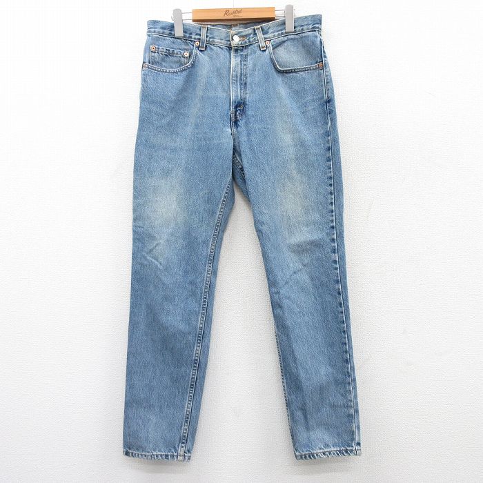 W34★古着 リーバイス Levis 512 ジーンズ メンズ 00年代 00s ヒゲ コットン 紺 ネイビー デニム 25sep18 中古 ボトムス ジーパン Gパン ロング パンツ