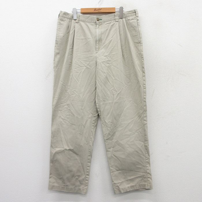 W38★古着 トミーヒルフィガー TOMMY HILFIGER ブッシュ パンツ メンズ ベージュ カーキ 25sep18 中古 ボトムス ロング