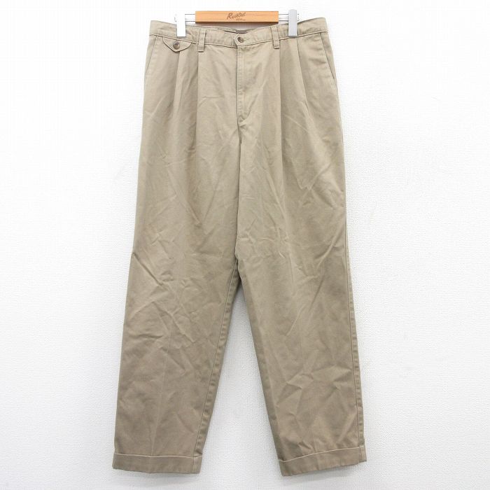 W34★古着 ドッカーズ パンツ メンズ コットン ベージュ カーキ 25sep18 中古 ボトムス ロング