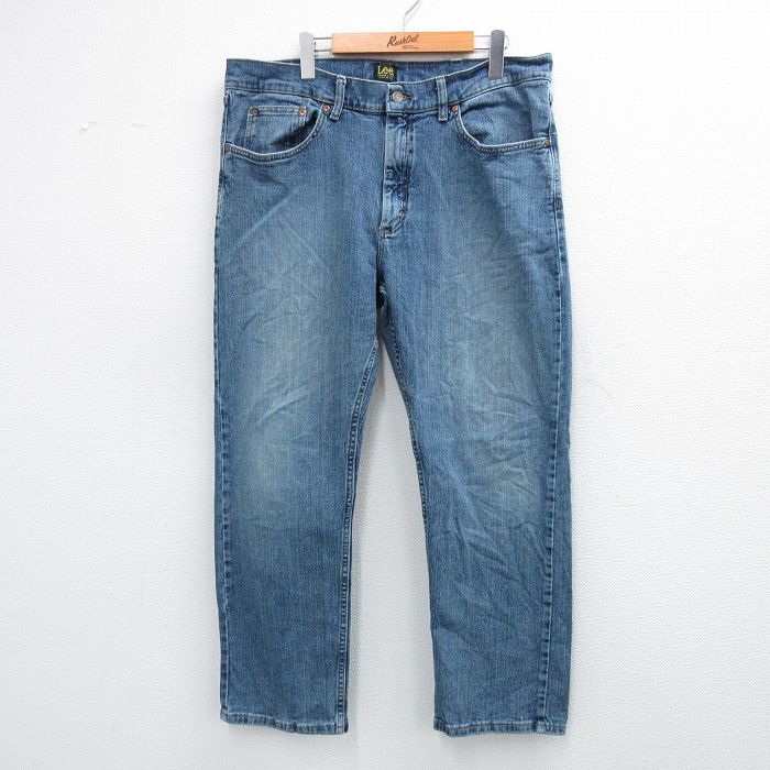 W38★古着 リー Lee ジーンズ メンズ 紺 ネイビー デニム 25sep19 中古 ボトムス ジーパン Gパン ロング パンツ