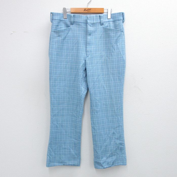シアーズ 80s パンツ チェック ネイビー W37 | 古着