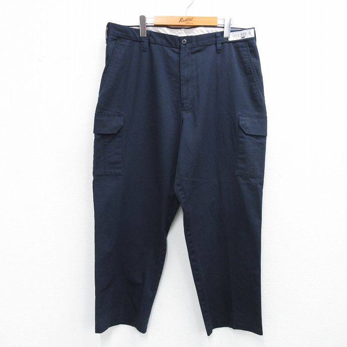 【20%OFF】W38★古着 CiNTAS カーゴ ワーク パンツ メンズ 濃紺 ネイビー 25sep19 中古 ボトムス ロング