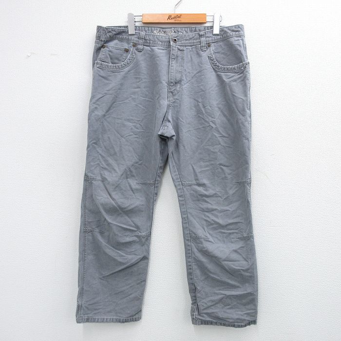 W36★古着 エディーバウアー パンツ メンズ ダック地 コットン グレー 25sep19 中古 ボトムス ロング