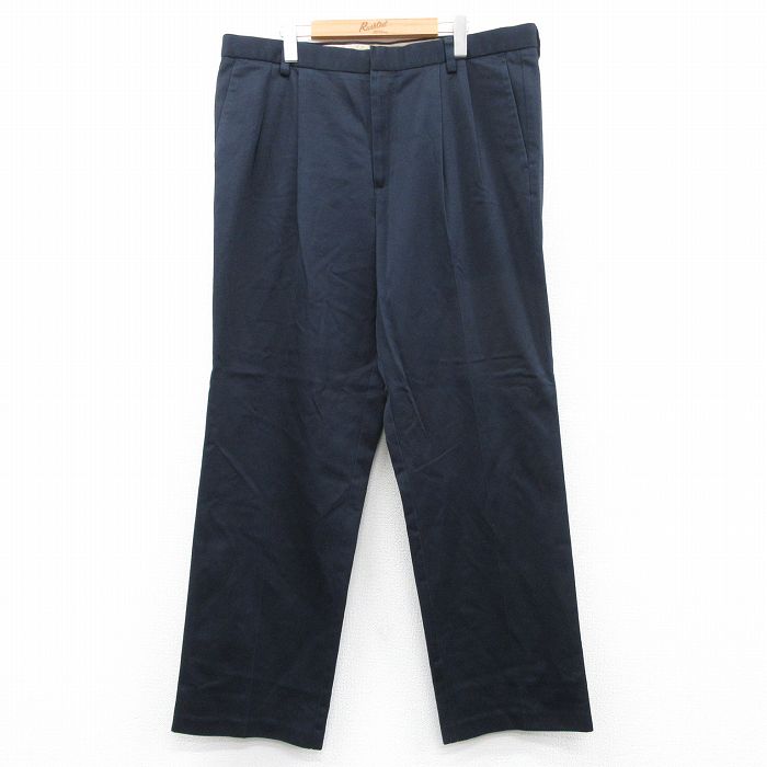 【20%OFF】W39★古着 ドッカーズ パンツ メンズ コットン 紺 ネイビー 25sep19 中古 ボトムス ロング