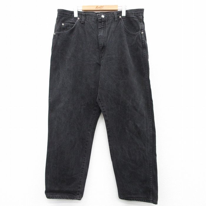 W38★古着 ラングラー Wrangler ジーンズ メンズ 00年代 00s 黒 ブラック デニム 【spe】 25sep19 中古 ボトムス ジーパン Gパン ロング パンツ