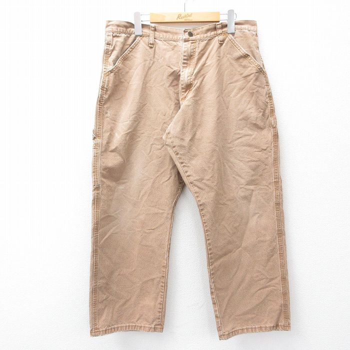 W36★古着 ラスラー ペインター パンツ メンズ ダック地 コットン ベージュ系 カーキ 25sep20 中古 ボトムス ロング