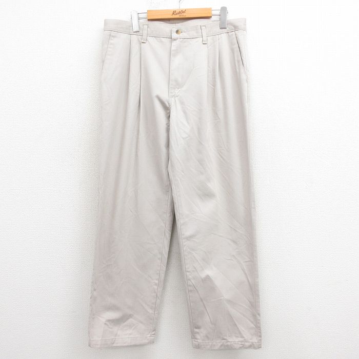 【20%OFF】W36★古着 ラングラー Wrangler パンツ メンズ コットン 薄ベージュ カーキ 25sep20 中古 ボトムス ロング