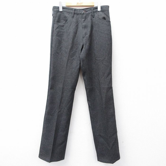 W32★古着 ラングラー Wrangler ランチャー パンツ メンズ 90年代 90s 濃グレー 25sep22 中古 ボトムス ロング