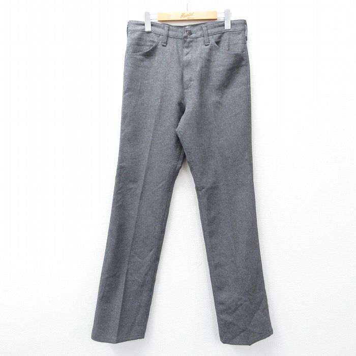 W32★古着 ラングラー Wrangler ランチャー パンツ メンズ 90年代 90s USA製 グレー 25sep22 中古 ボトムス ロング