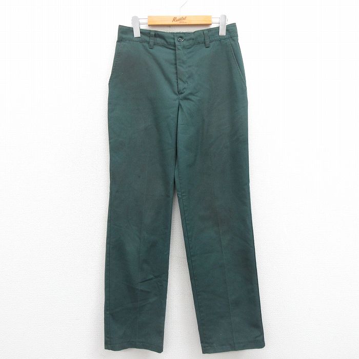 W30★古着 レッドキャップ ワーク パンツ メンズ 80年代 80s USA製 緑 グリーン 25sep22 中古 ボトムス ロング