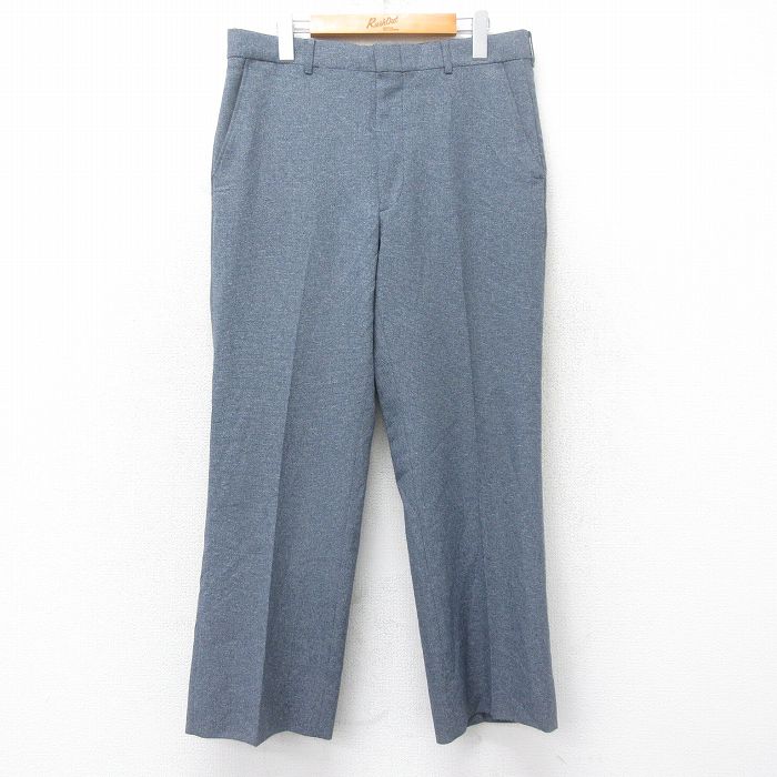 W33★古着 スラックス パンツ メンズ 80年代 80s タロン 濃グレー他 チェック 25sep24 中古 ボトムス ロング