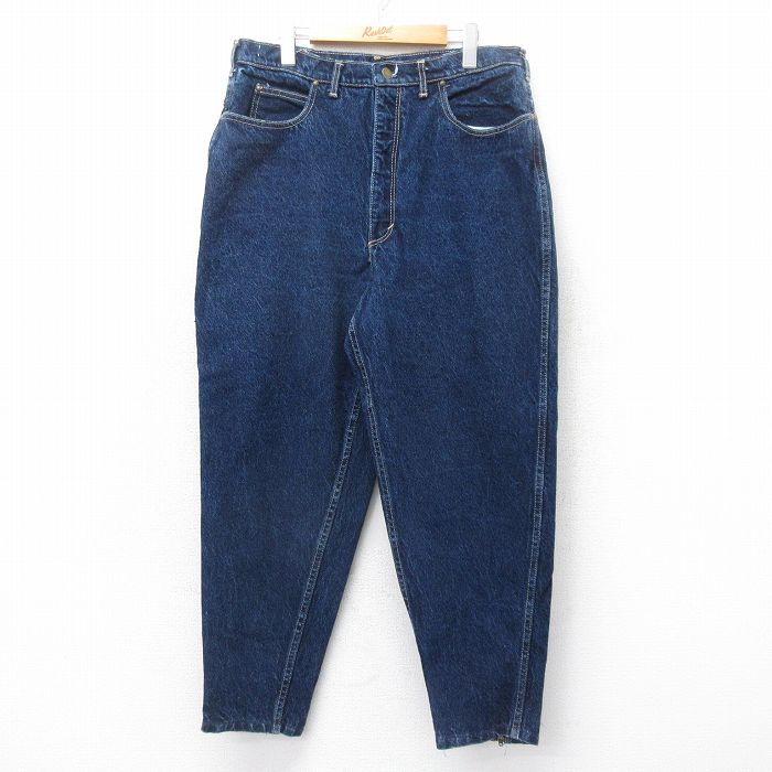 W27★古着 ジーンズ メンズ 90年代 90s テーパード 濃紺 ネイビー デニム 25sep24 中古 ボトムス ジーパン Gパン ロング パンツ
