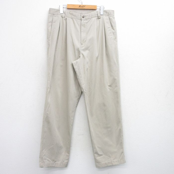 W35★古着 ドッカーズ パンツ メンズ コットン 薄ベージュ カーキ 25sep25 中古 ボトムス ロング