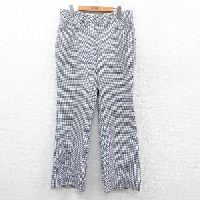 【50%OFF】80s パンツ ホワイト千鳥格子 W33 | 古着