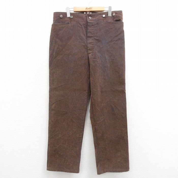 W36★古着 パンツ メンズ 00年代 00s コットン USA製 こげ茶 ブラウン 25sep25 中古 ボトムス ロング