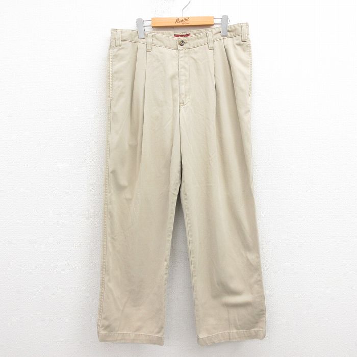 W36★古着 エディーバウアー パンツ メンズ コットン ベージュ カーキ 25sep26 中古 ボトムス ロング