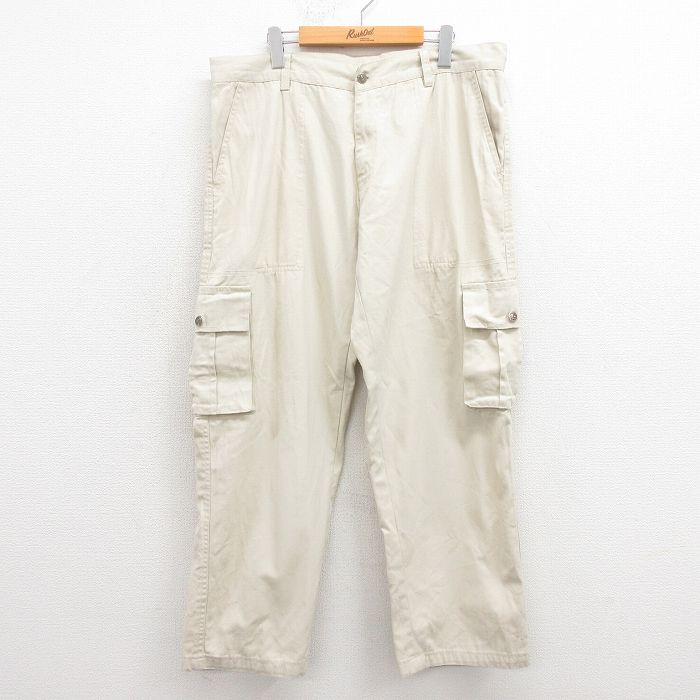 W38★古着 ベイカー カーゴ パンツ メンズ ベージュ カーキ 25sep26 中古 ボトムス ロング