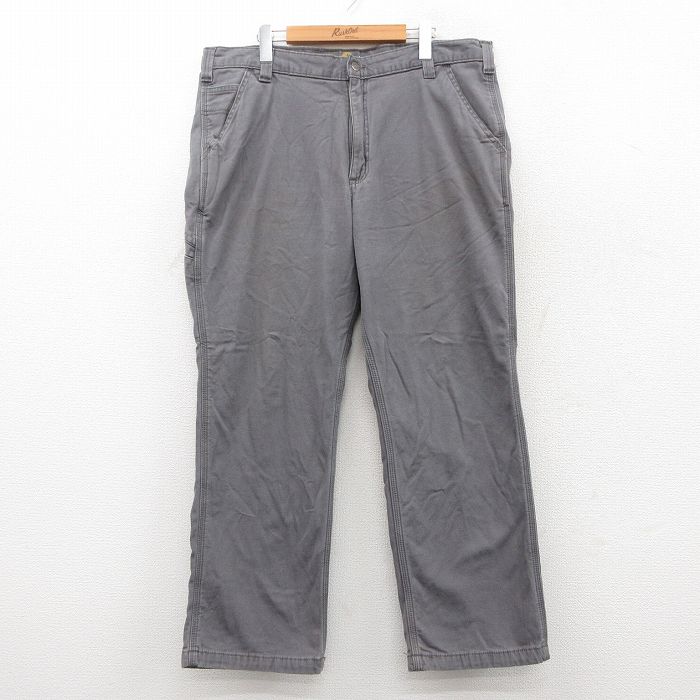W38★古着 カーハート Carhartt パンツ メンズ ダック地 グレー 25sep27 中古 ボトムス ロング