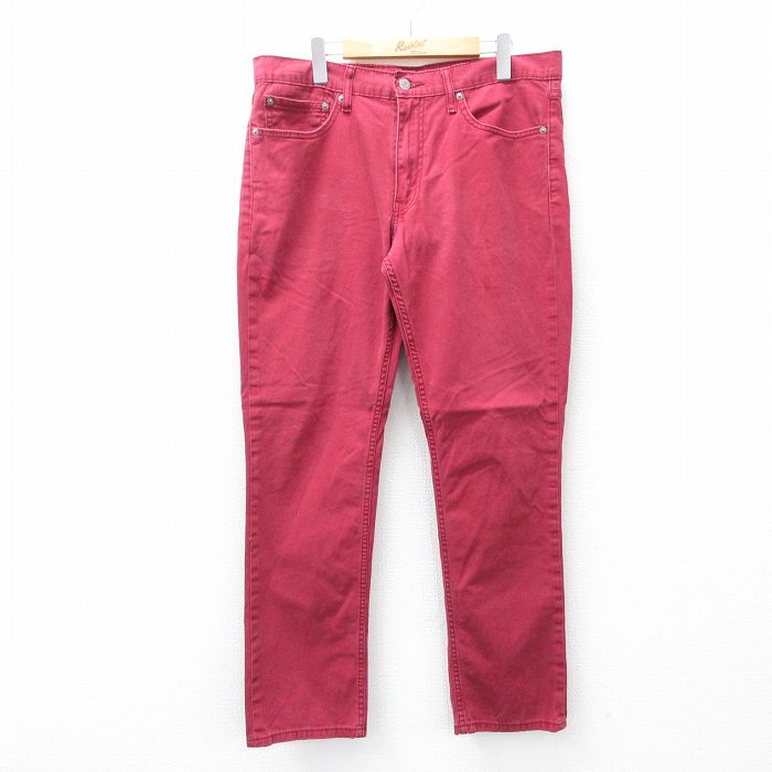 W36★古着 リーバイス Levis 511 パンツ メンズ 赤 レッド 25sep27 中古 ボトムス ロング