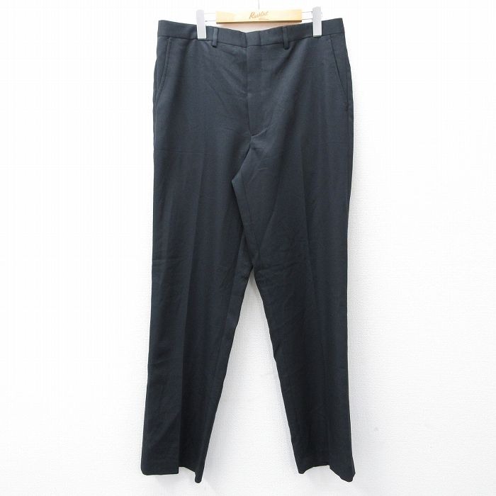 W35★古着 スラックス パンツ メンズ 90年代 90s 黒 ブラック 25sep27 中古 ボトムス ロング