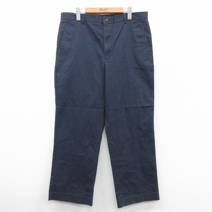 W36★古着 パンツ メンズ 90年代 90s 紺 ネイビー 25sep27 中古 ボトムス ロング
