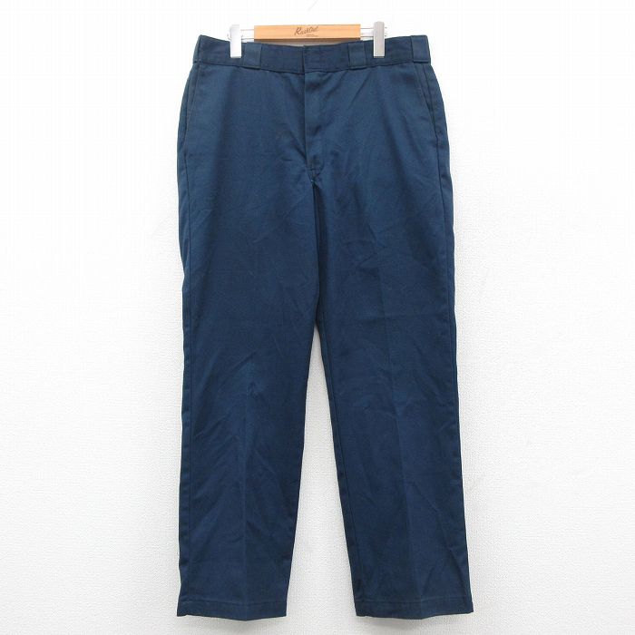 W36★古着 ディッキーズ Dickies ワーク パンツ メンズ 90年代 90s 紺 ネイビー 25sep29 中古 ボトムス ロング