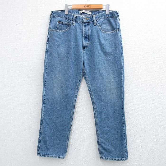W36★古着 リー Lee ジーンズ メンズ コットン 紺 ネイビー デニム 25sep29 中古 ボトムス ジーパン Gパン ロング パンツ