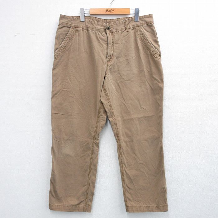 W38★古着 ペインター パンツ メンズ ダック地 コットン 茶 ブラウン 25sep29 中古 ボトムス ロング